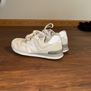 New Balance 574 Off-White and Gray Sneakers